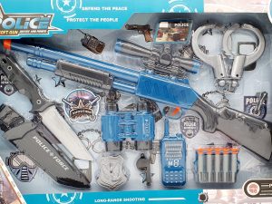 Set Policía Rifle De Juguete Con Dardos Y Accesorios