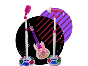 Microfono De Juguete Con Guitarra, Luces Y Sonido
