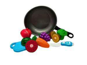 Set De Frutas Y Veduras Para Cortar Con Sartén