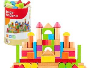 Balde Con Cubos De Madera 100pcs