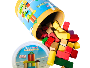 Balde Con Cubos De Madera