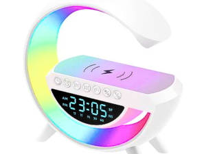 Lámpara Smart Parlante Con Reloj Digital 5 En 1