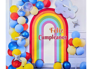Set De Decoración Para Fiesta, Tema Arcoiris