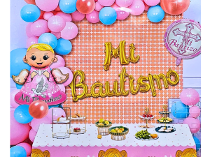 Kit De Decoración De Globos, Tema Bautismo