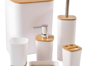 Set De 6 Piezas Para Baño En Bambú