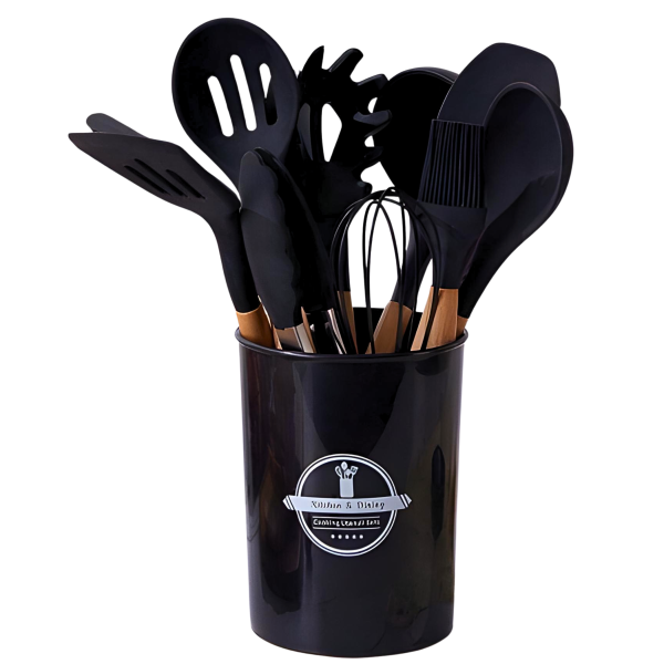 Set De Menage, 11 Utensillos De Cocina Con Soporte