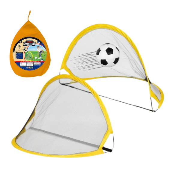 2 Arcos De Fútbol Infantil Plegables Con Pelota