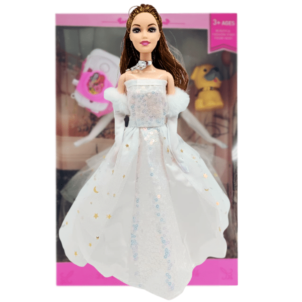Muñeca Con Vestido De Fiesta Y Accesorios