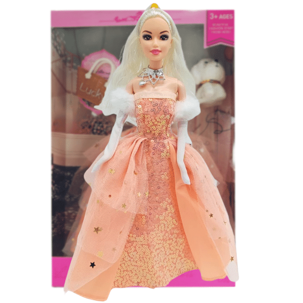 Muñeca Con Vestido De Fiesta Y Accesorios - Imagen 2