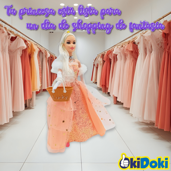 Muñeca Con Vestido De Fiesta Y Accesorios - Imagen 5