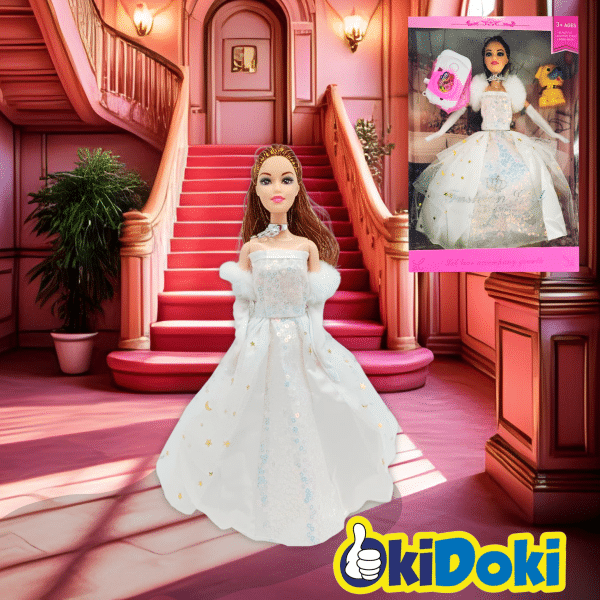 Muñeca Con Vestido De Fiesta Y Accesorios - Imagen 7