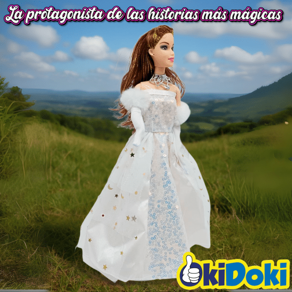 Muñeca Con Vestido De Fiesta Y Accesorios - Imagen 6
