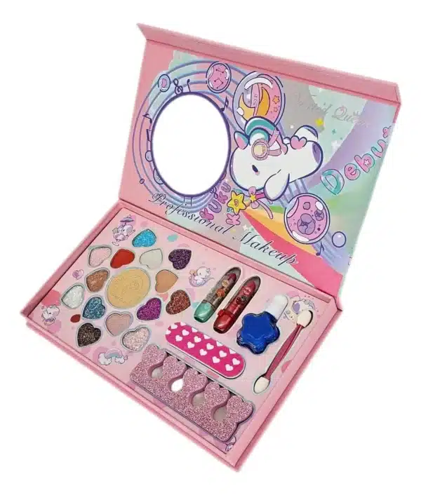 Kit De Maquillaje Unicornio Con Espejo Y Accesorios - Imagen 4