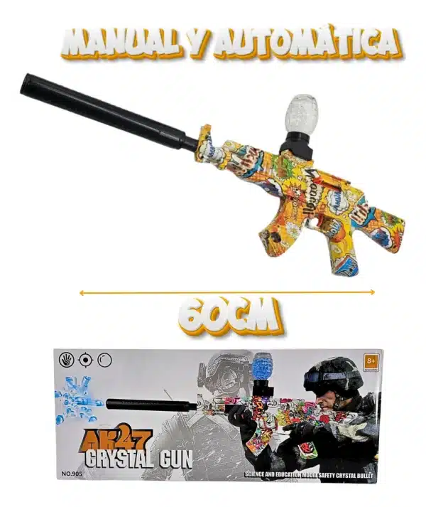 Arma De Orbeez Diseño Grafiti Ak47 Con Silenciador - Imagen 3