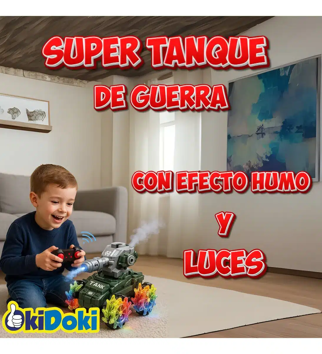 Tanque De Guerra, Lanzador De Orbeez,con Efecto Humo - Imagen 2