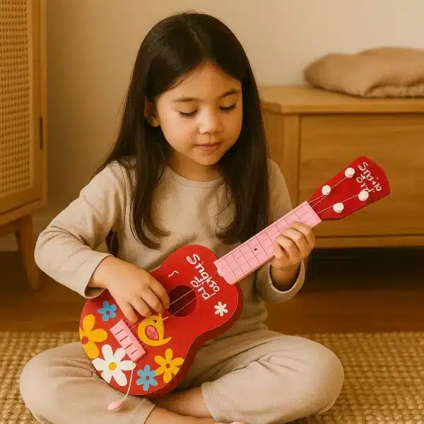 Ukelele Infantil Estampado De Madera Con Pua - Imagen 2