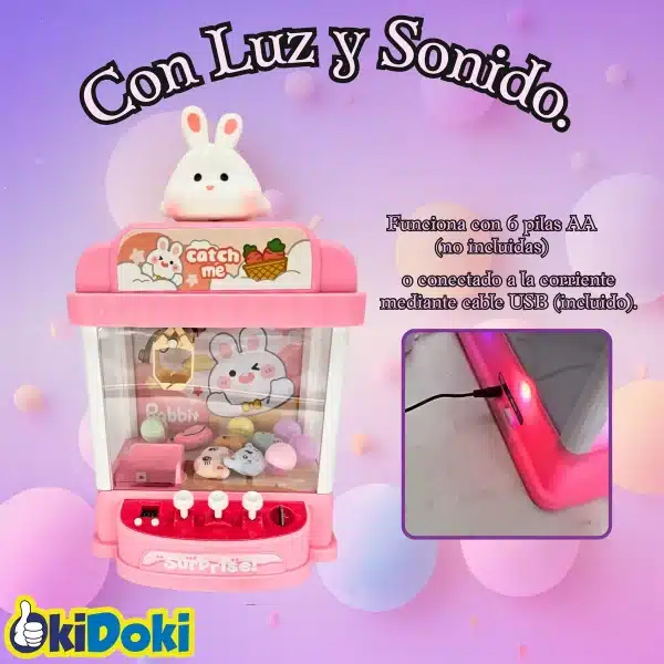 Mini Maquina Atrapa Peluches Con Luz Y Sonidos - Imagen 4