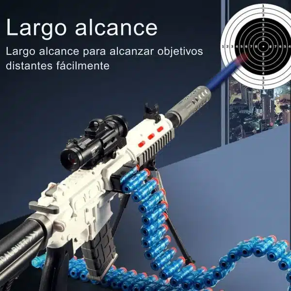 Rifle Lanzador Eléctrico M416 C/cadena De Munición - Imagen 3