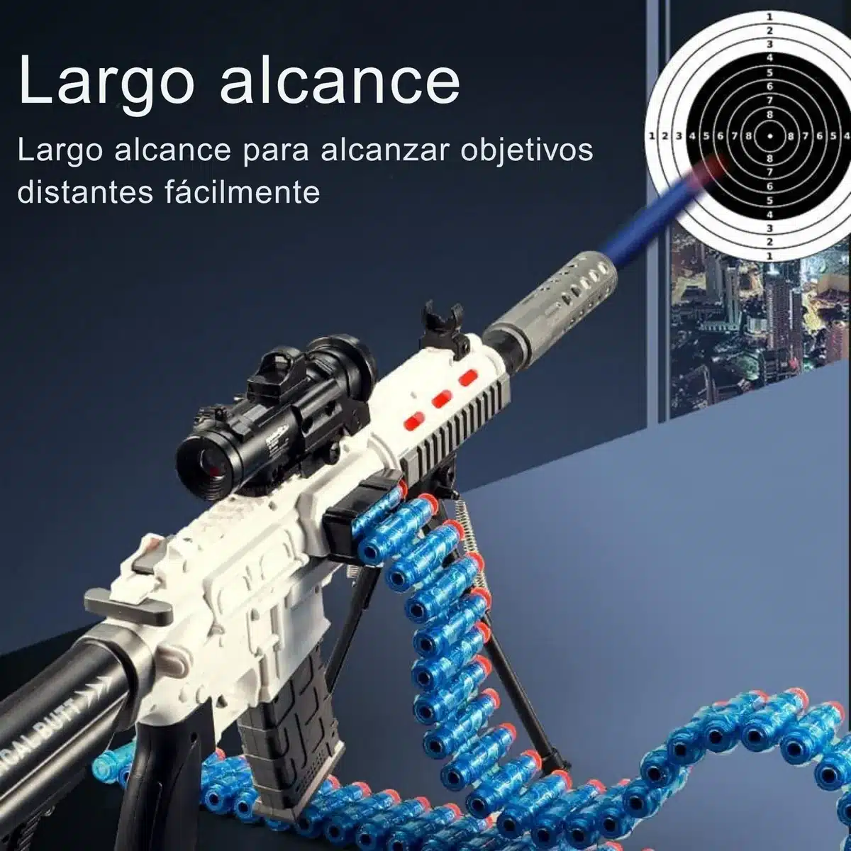 Rifle Lanzador Eléctrico M416 C/cadena De Munición - Imagen 3