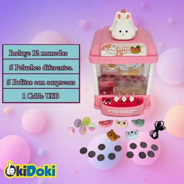 Mini Maquina Atrapa Peluches Con Luz Y Sonidos - Imagen 3